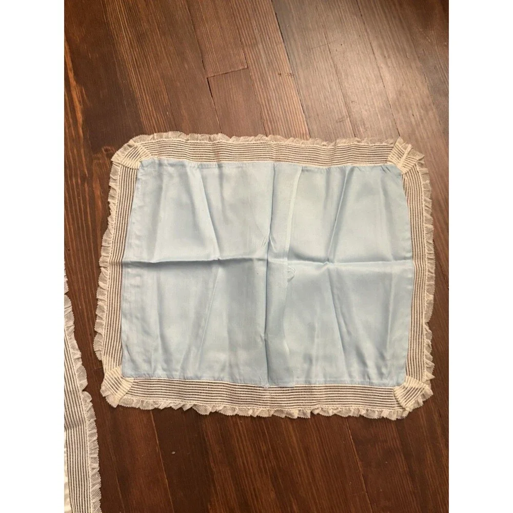 2 Piece Vintage Crib Lace Blanket Play Mat Pillow Hand Made